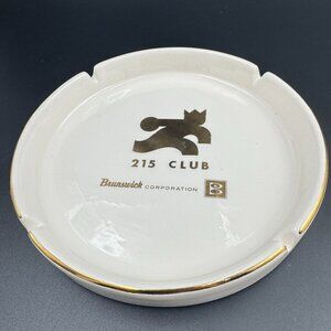 Vtg Retro Man Cave Bar Decor Bowling Brunswick Corp 215 Club Ashtray USA Made